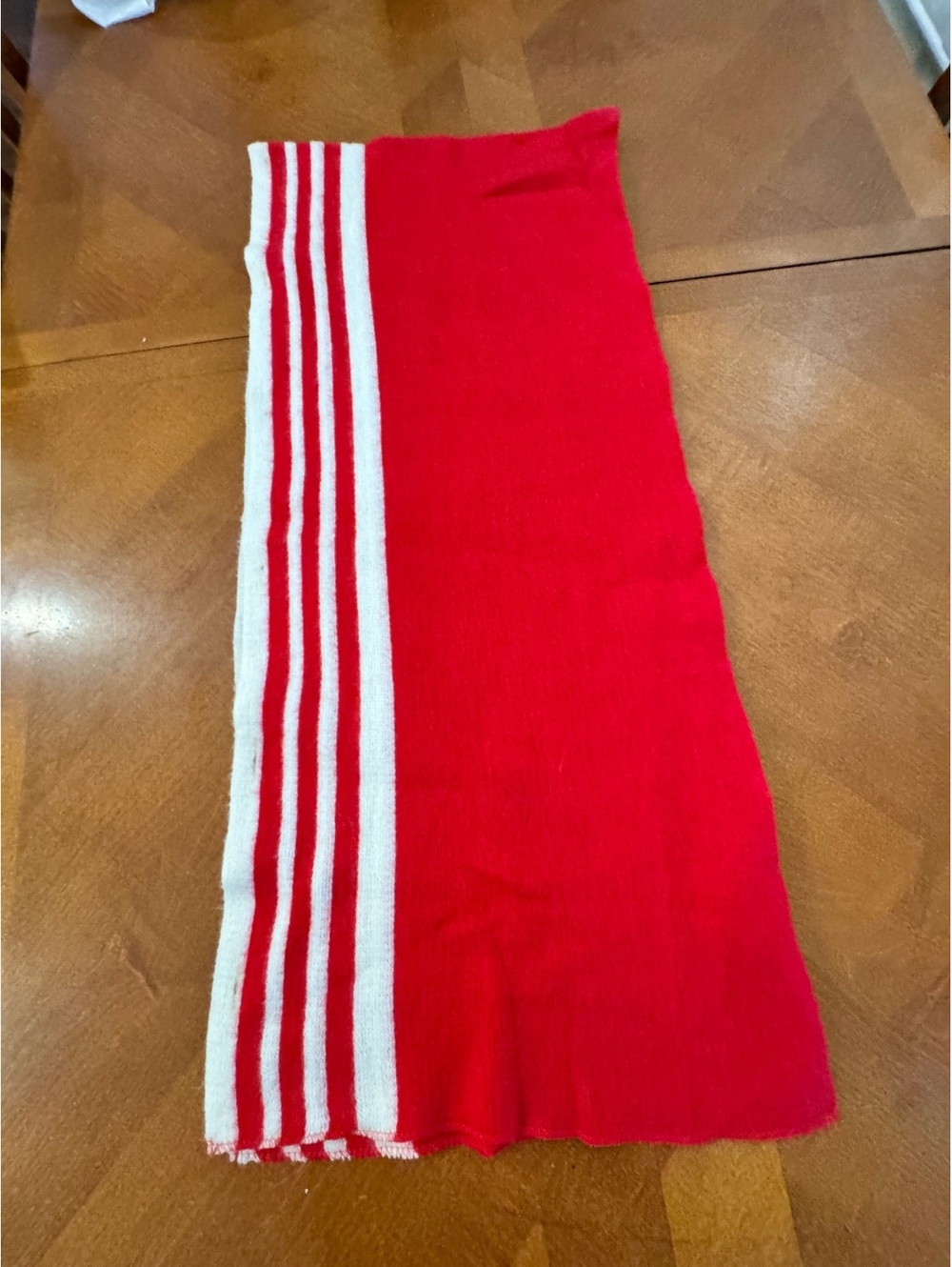 Coco + Carmen Red and White Striped Scarf 2815